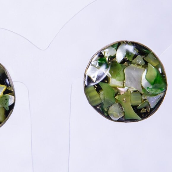 VINTAGE Lucite CLIP ON EARRINGS 50s-60s - Picture 2 of 7